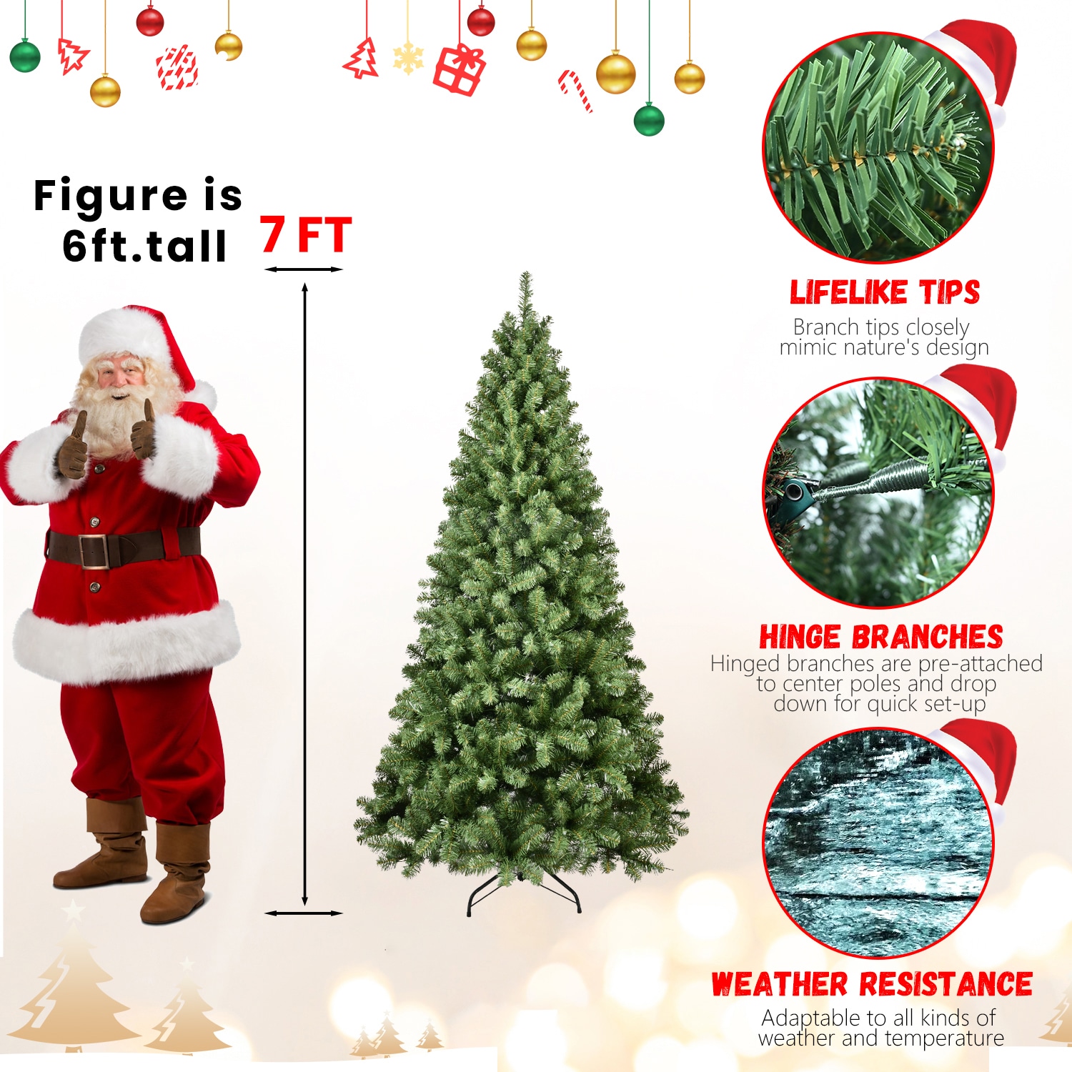 Prelit 7ft PVC Tree
（memory Wire）_voghion.com